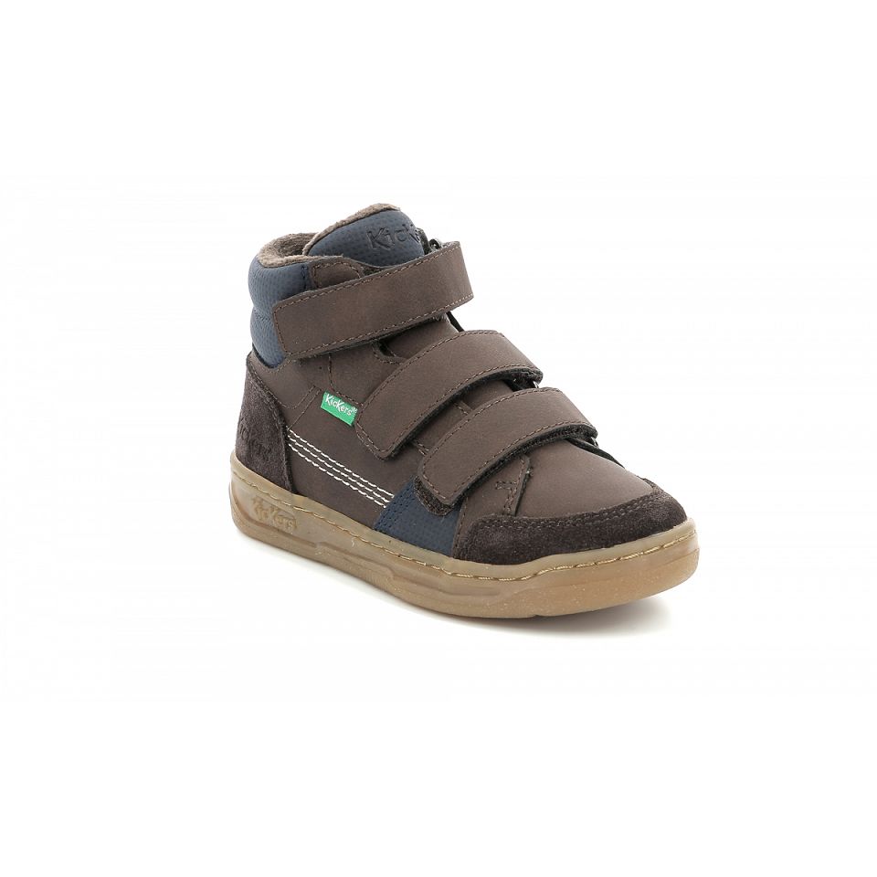 Kickers Kroisy Sneakers Pojke Mörkbruna Marinblå | 50632-OGEC