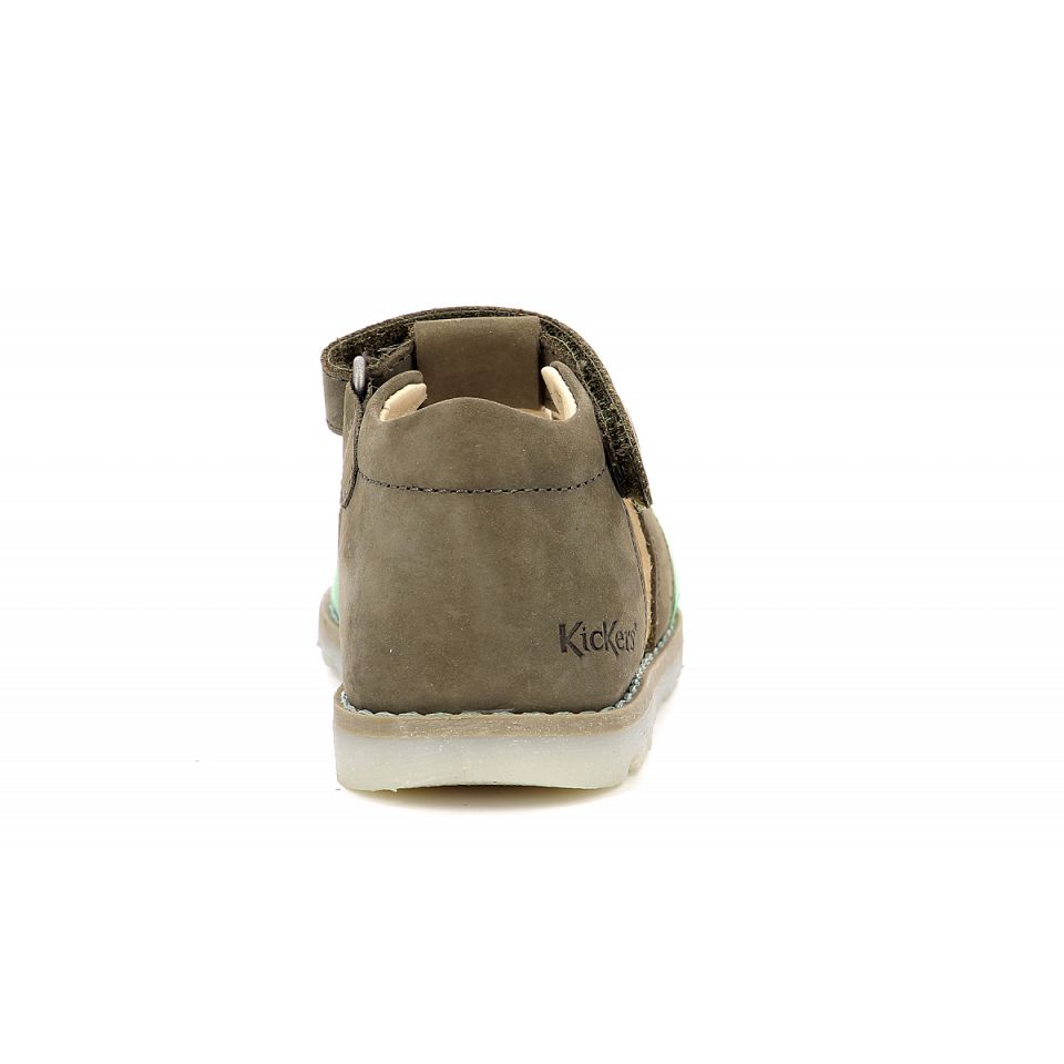 Kickers Nonopi Sandaler Pojke Khaki Gröna | 92157-UCAL