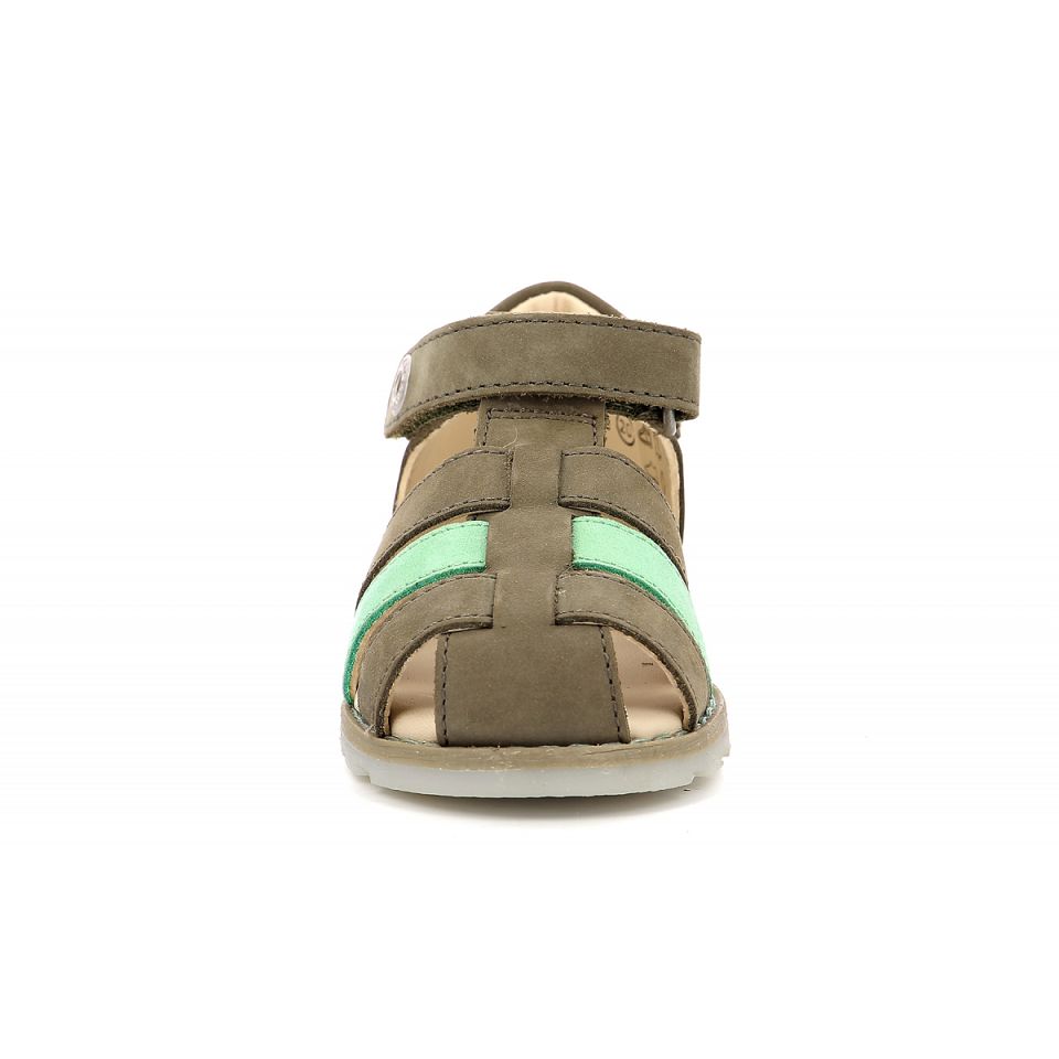 Kickers Nonopi Sandaler Pojke Khaki Gröna | 92157-UCAL