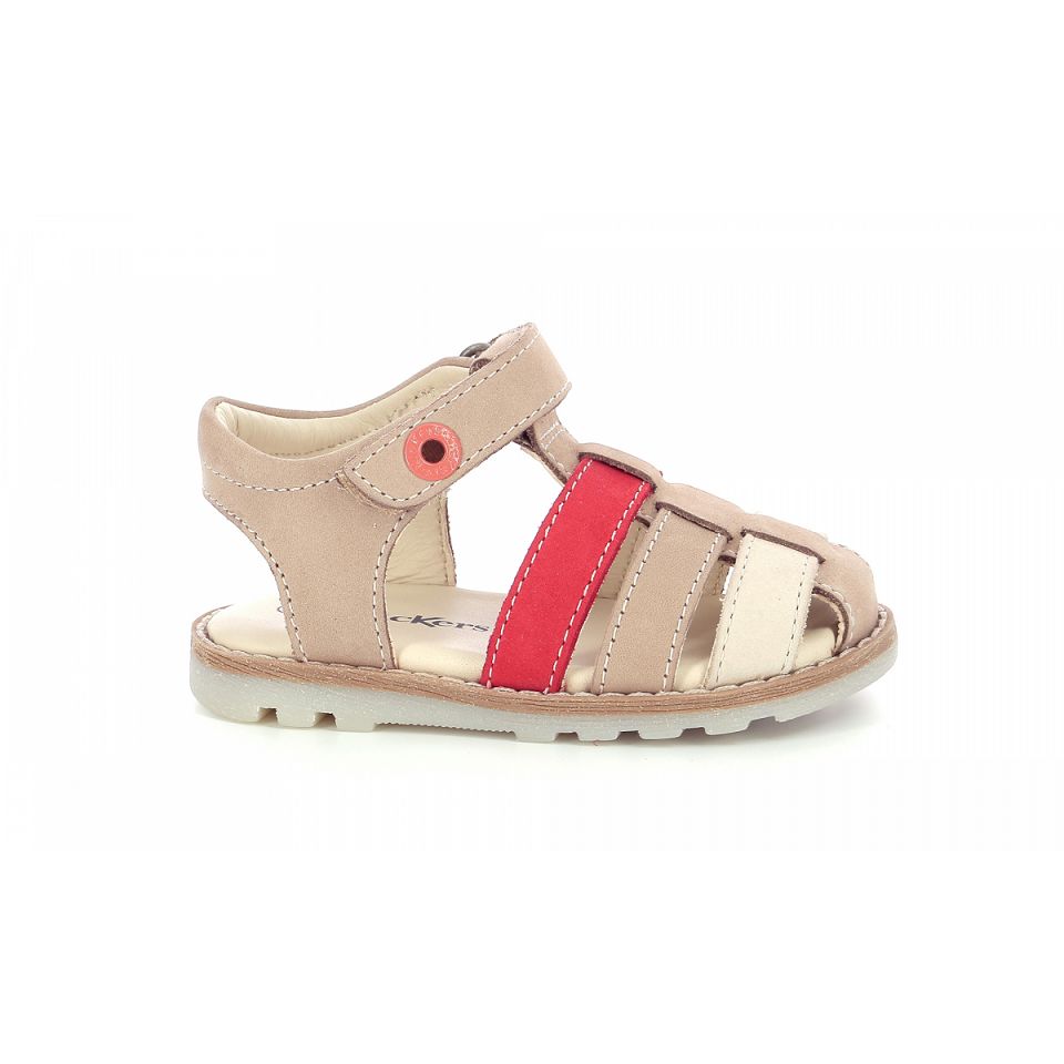 Kickers Nonosti Sandaler Pojke Beige Röda | 64150-MUVB