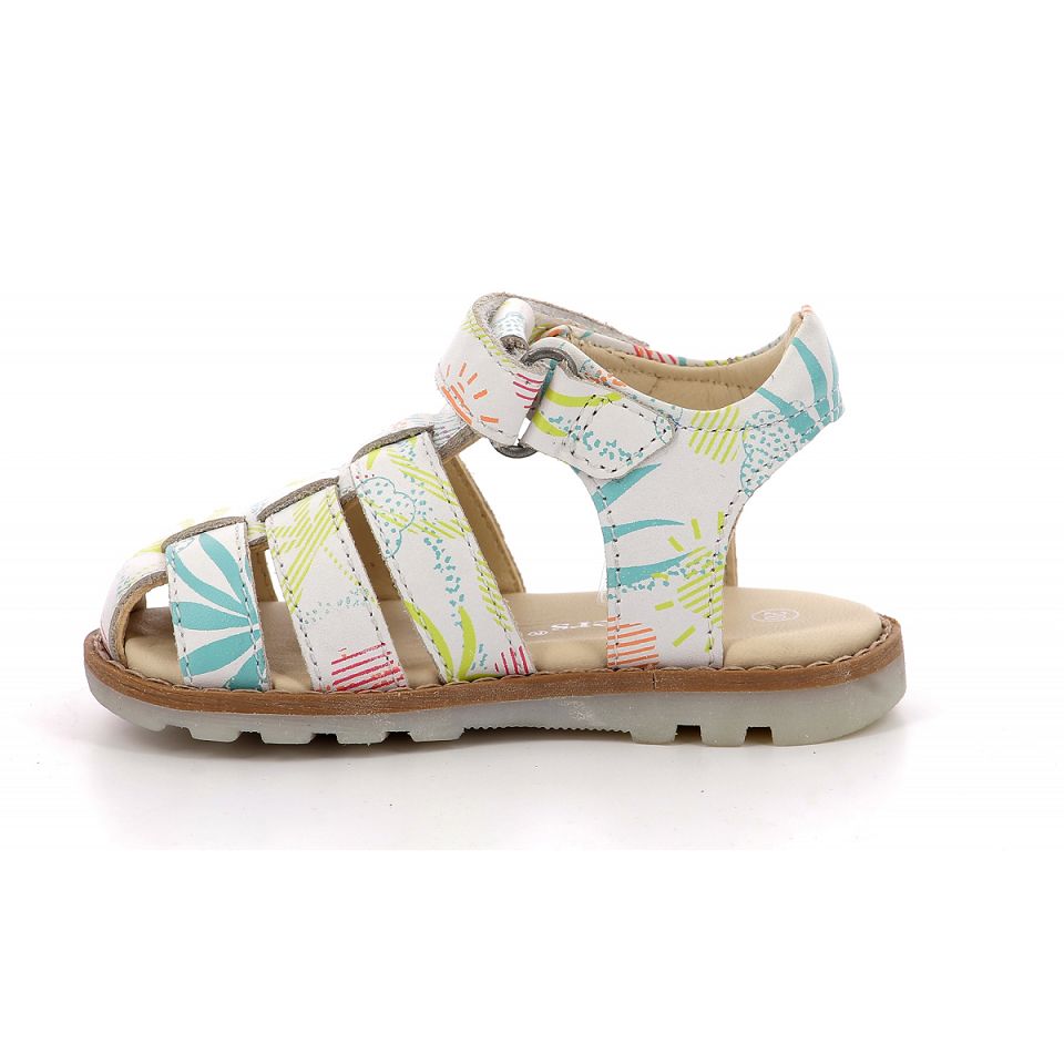 Kickers Nonosti Sandaler Pojke Vita | 02896-ICMW
