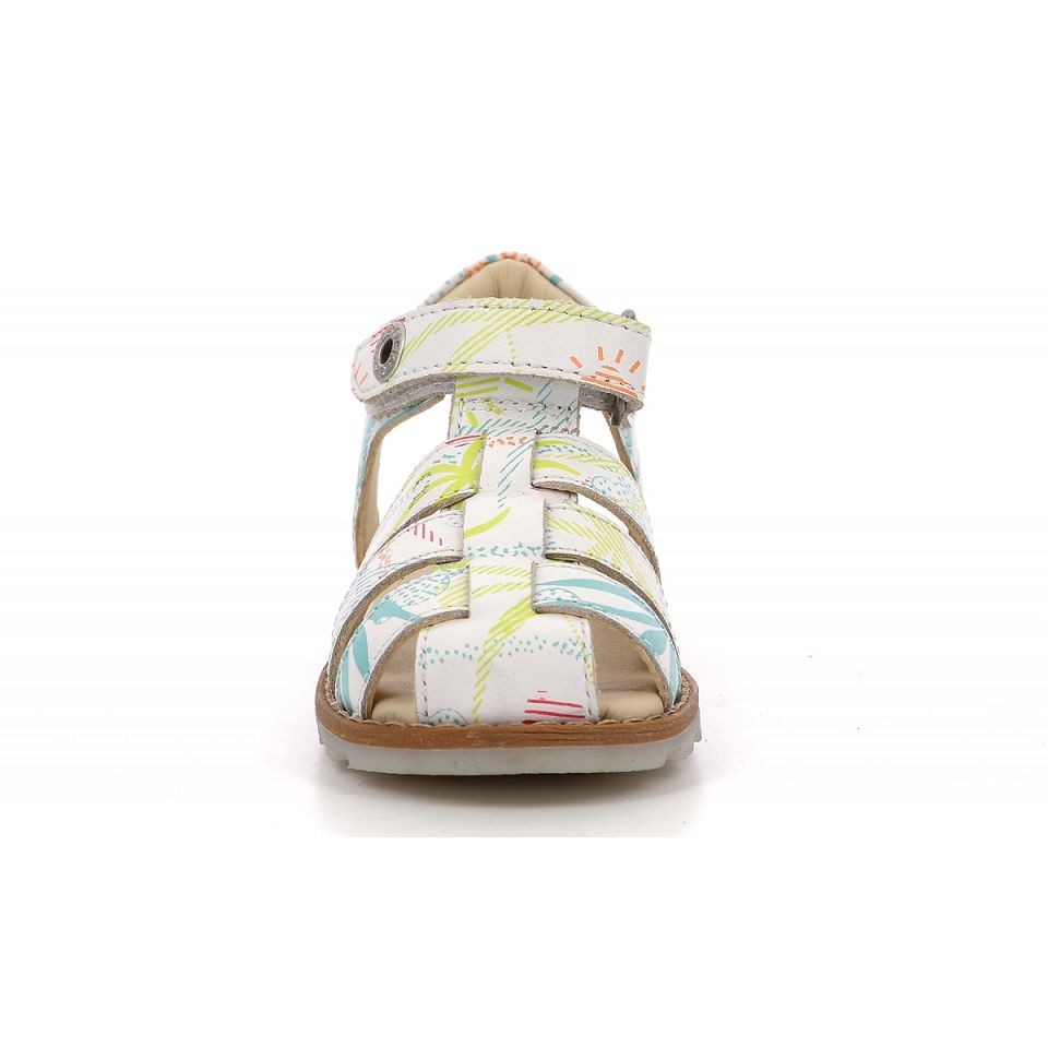 Kickers Nonosti Sandaler Pojke Vita | 02896-ICMW