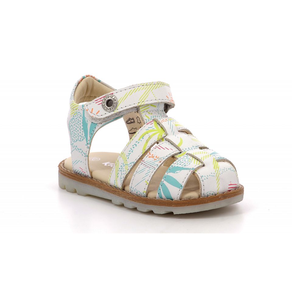 Kickers Nonosti Sandaler Pojke Vita | 02896-ICMW