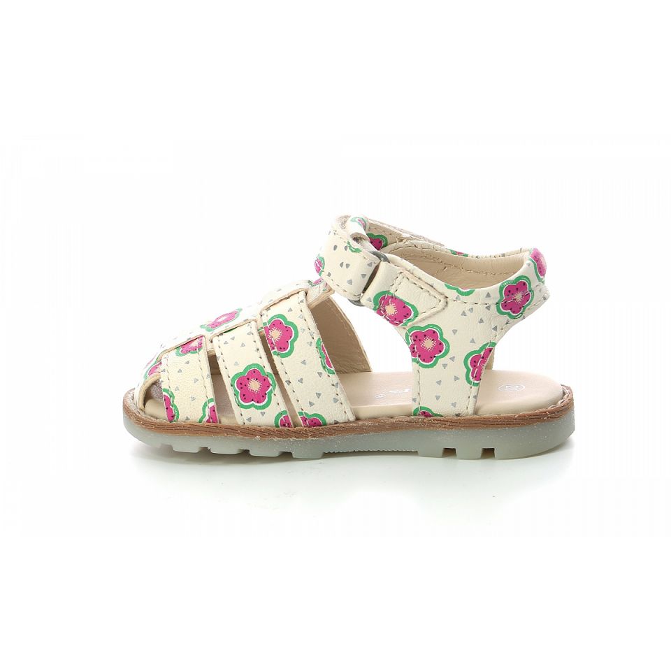 Kickers Nonosti Sandaler Tjej Vita Blommiga | 61094-AYXU