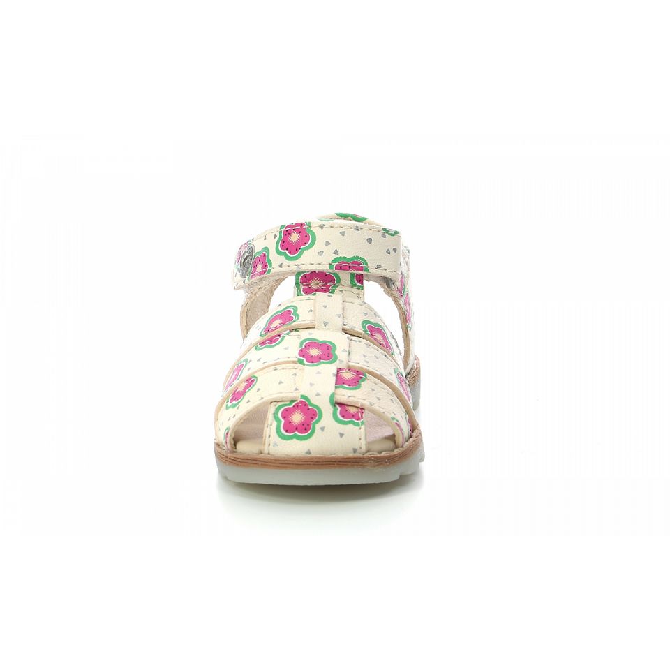 Kickers Nonosti Sandaler Tjej Vita Blommiga | 61094-AYXU