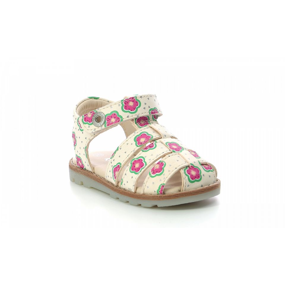 Kickers Nonosti Sandaler Tjej Vita Blommiga | 61094-AYXU
