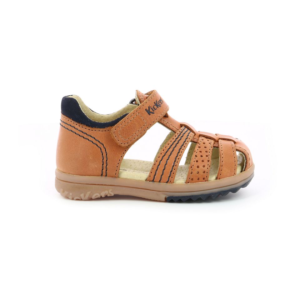 Kickers Platiback Sandaler Pojke Camel | 75194-QMCK