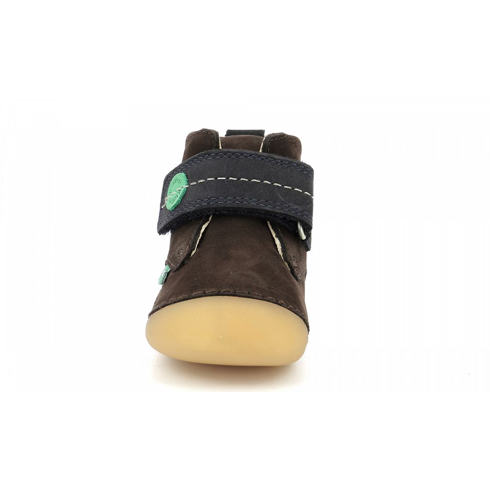Kickers Sabilo Sneakers Pojke Mörkbruna Marinblå | 90861-COLT