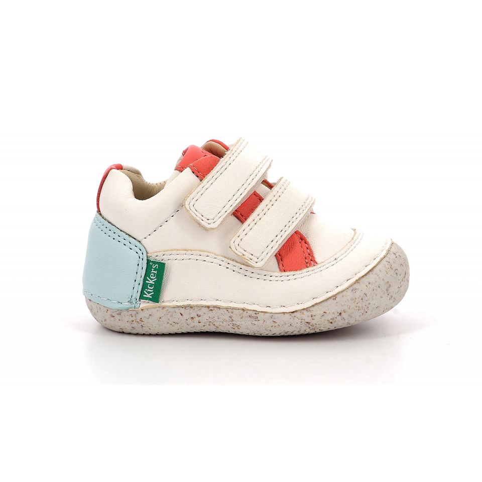 Kickers Sostankro Sneakers Tjej Vita Rosa Blå | 40593-MRSZ