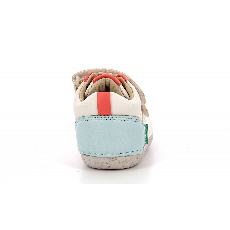 Kickers Sostankro Sneakers Tjej Vita Rosa Blå | 40593-MRSZ