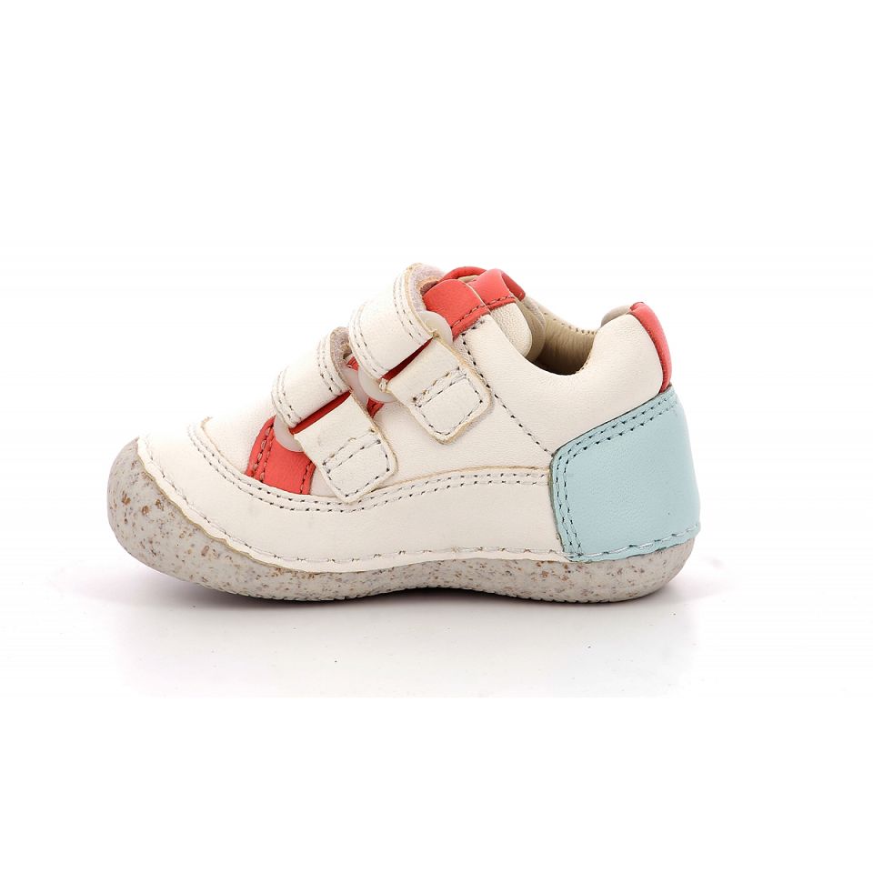 Kickers Sostankro Sneakers Tjej Vita Rosa Blå | 40593-MRSZ