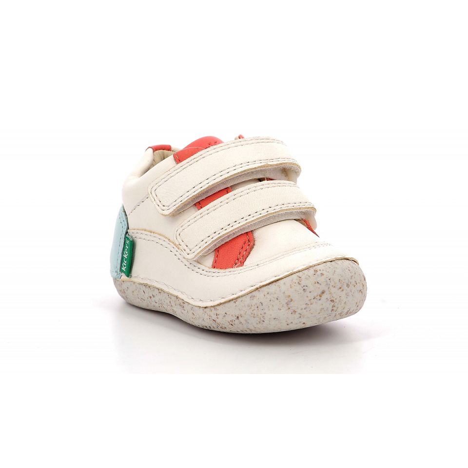 Kickers Sostankro Sneakers Tjej Vita Rosa Blå | 40593-MRSZ