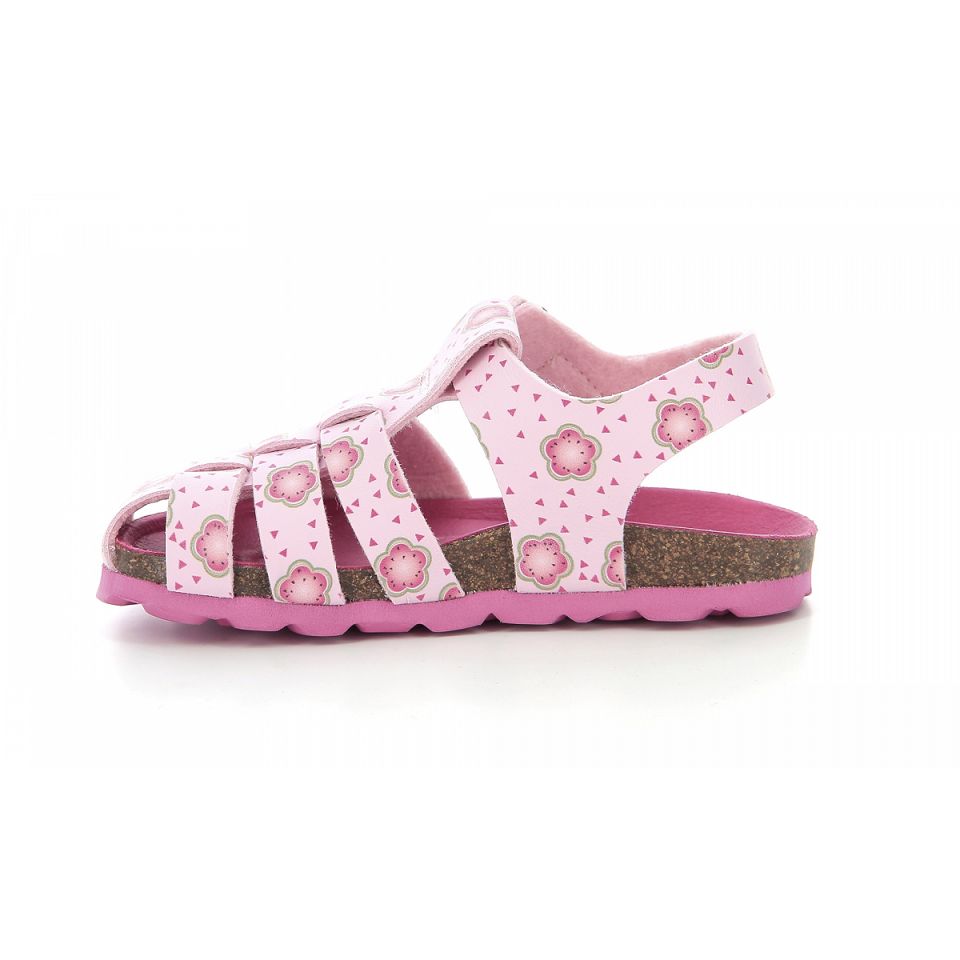 Kickers Summertan Sandaler Tjej Ljusrosa Blommiga | 48267-JGCU