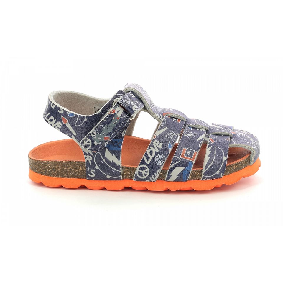 Kickers Summertan street Sandaler Pojke Marinblå | 17965-KQVI