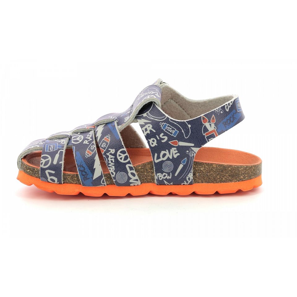 Kickers Summertan street Sandaler Pojke Marinblå | 17965-KQVI