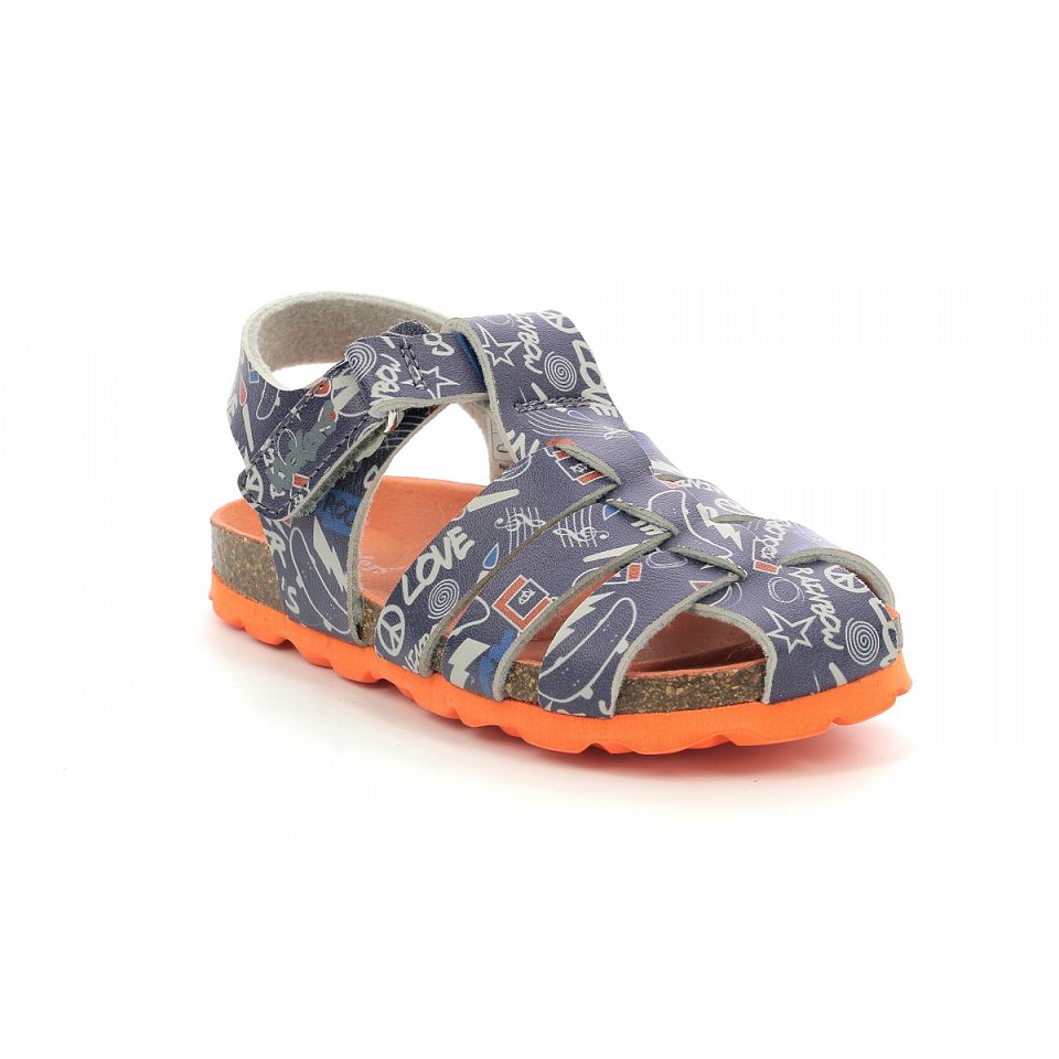 Kickers Summertan street Sandaler Pojke Marinblå | 17965-KQVI