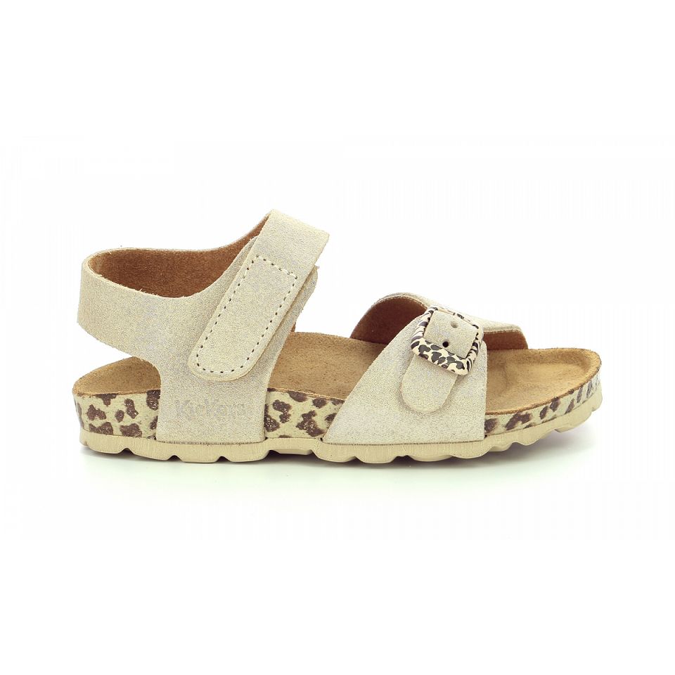Kickers Sunkro Sandaler Tjej Beige Leopard | 53607-KOTR