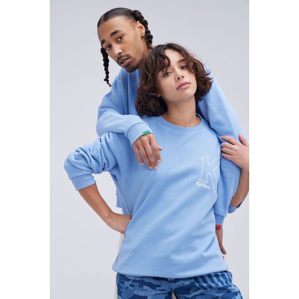 Kickers Sweatshirt Herr Ljusblå | 27835-CTAQ