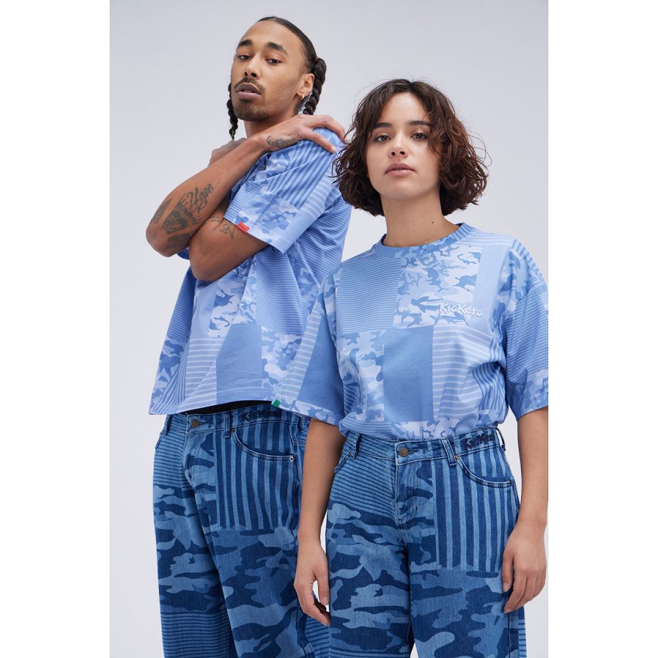 Kickers T Shirts Dam Blå | 91653-KCJM