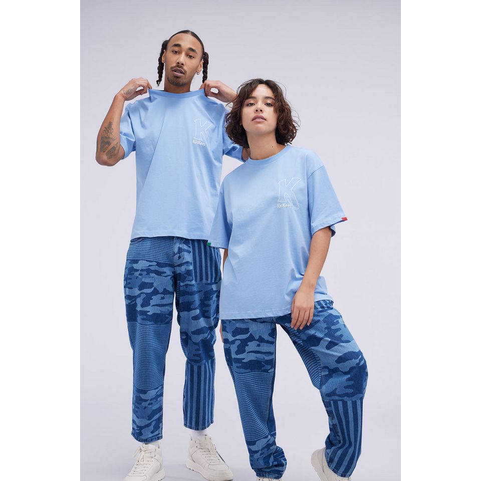 Kickers T Shirts Dam Ljusblå | 15604-NJYB