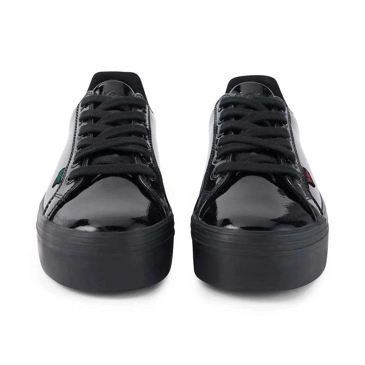 Kickers Tovni Stack Leather Sneakers Dam Svarta | 32758-RLEU