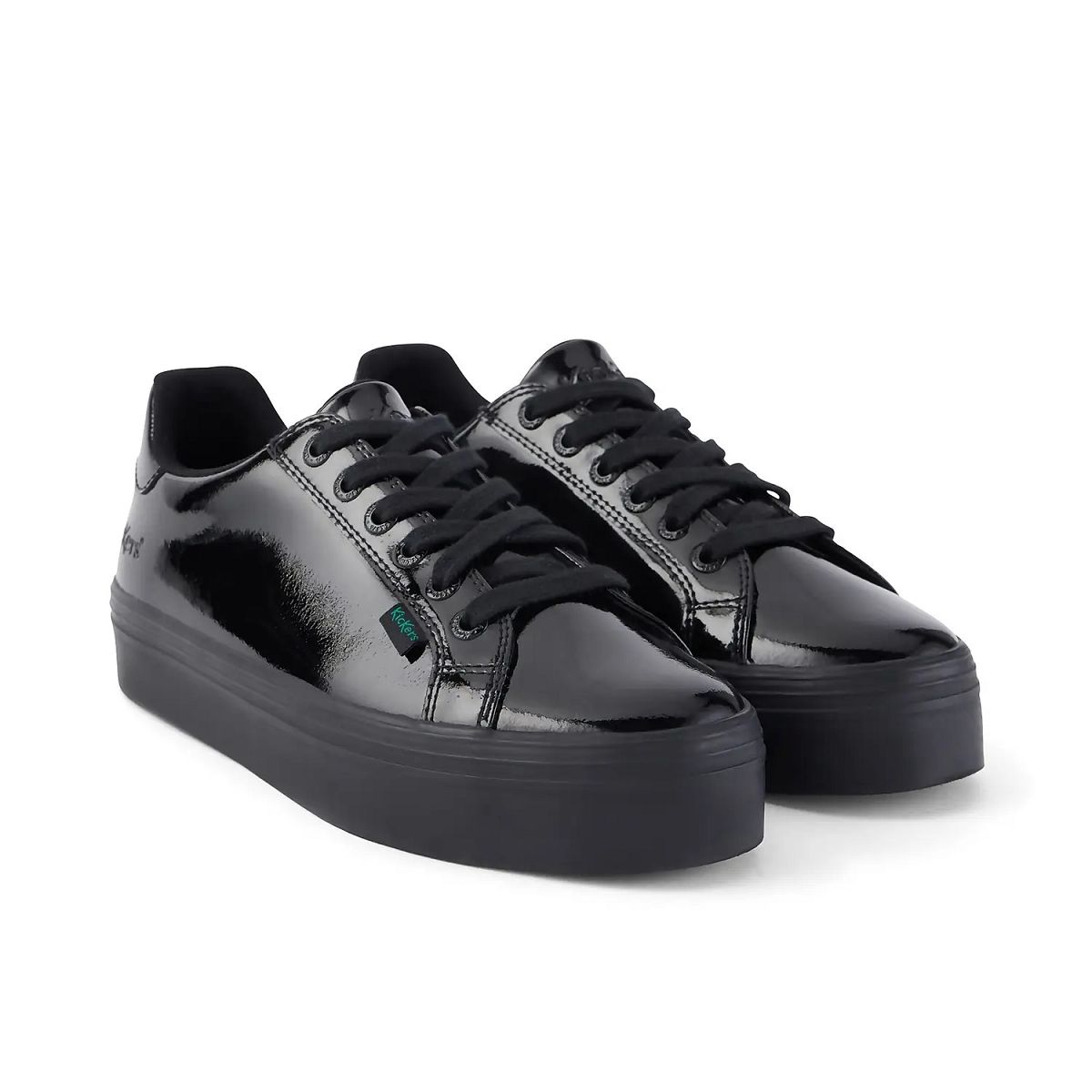 Kickers Tovni Stack Leather Sneakers Dam Svarta | 32758-RLEU