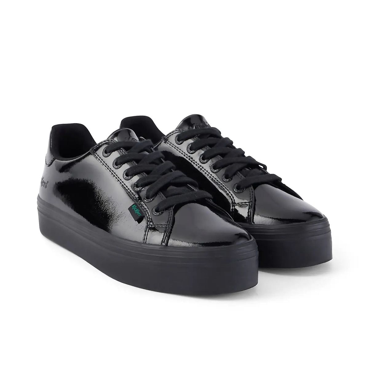 Kickers Tovni Stack Leather Sneakers Dam Svarta | 54186-IOPA