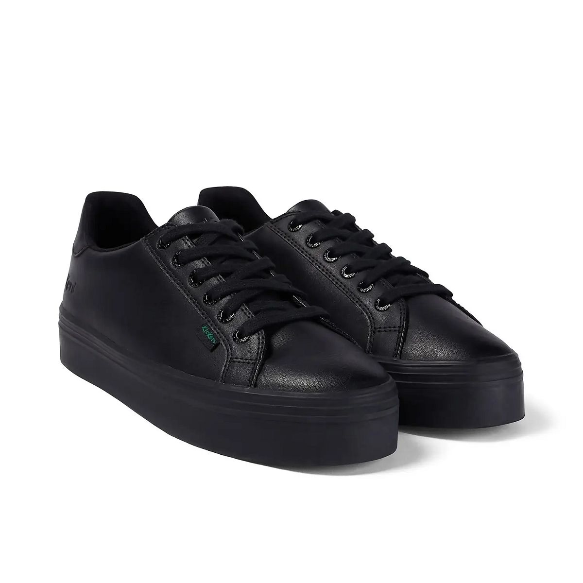 Kickers Tovni Stack Leather Sneakers Dam Svarta | 84165-JKGH