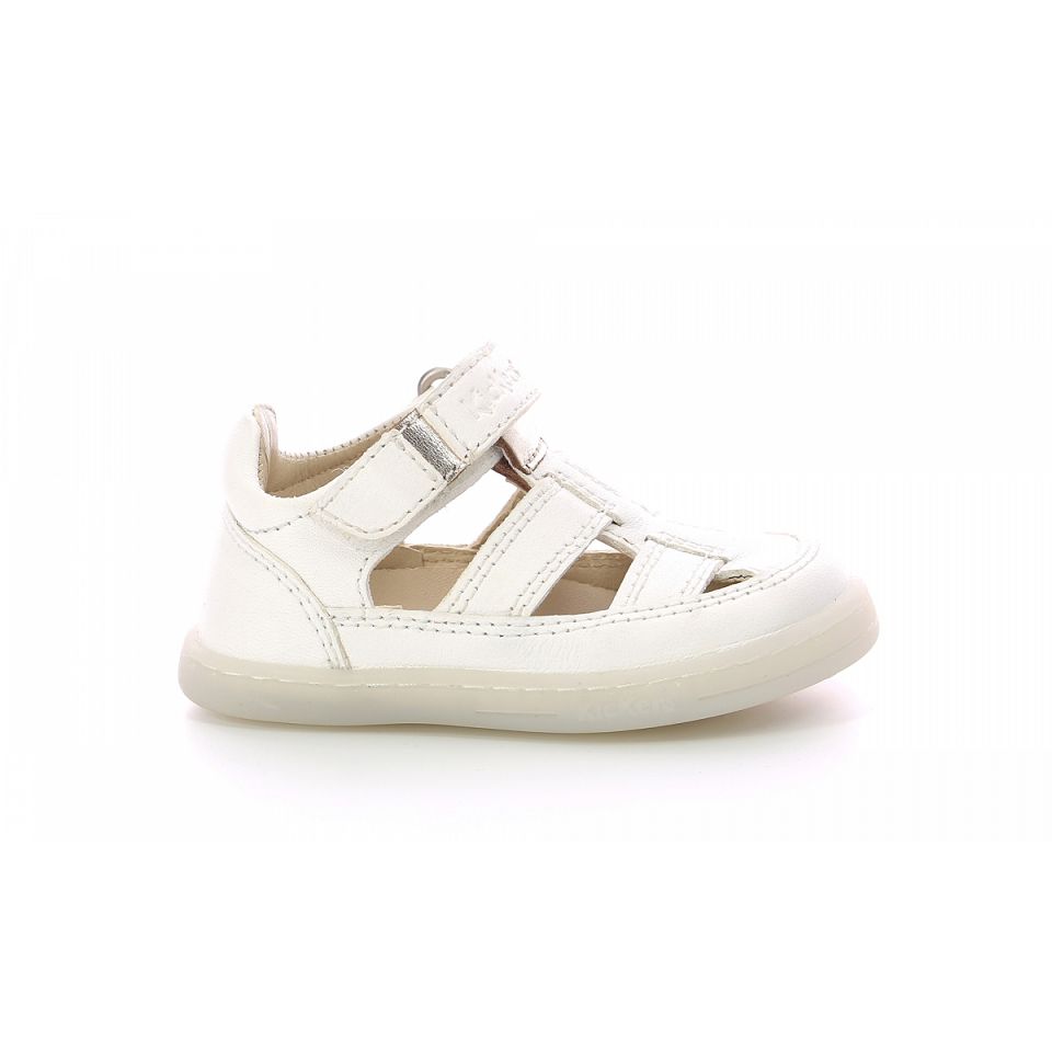 Kickers Tractus Sandaler Tjej Vita Metal | 36820-EDVH