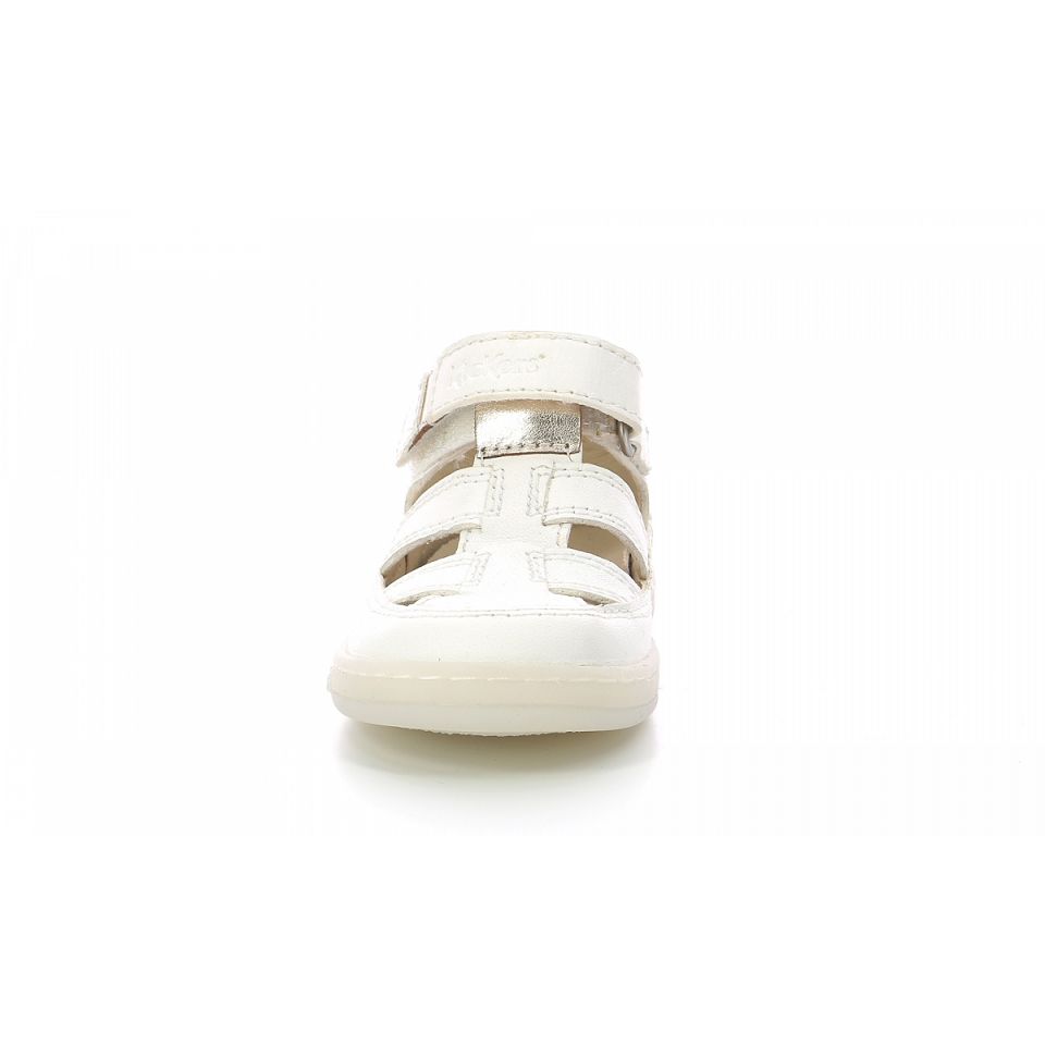 Kickers Tractus Sandaler Tjej Vita Metal | 36820-EDVH
