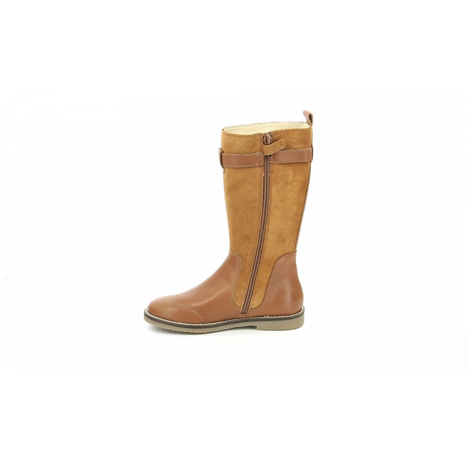 Kickers Tyoube Höga Stövlar Tjej Camel | 57148-FTRA