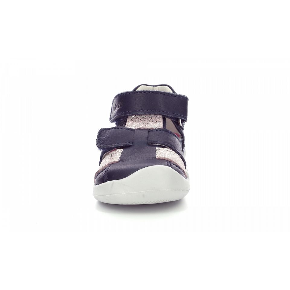 Kickers Wasabou Sandaler Pojke Marinblå Rosa Metal | 30458-RZPB