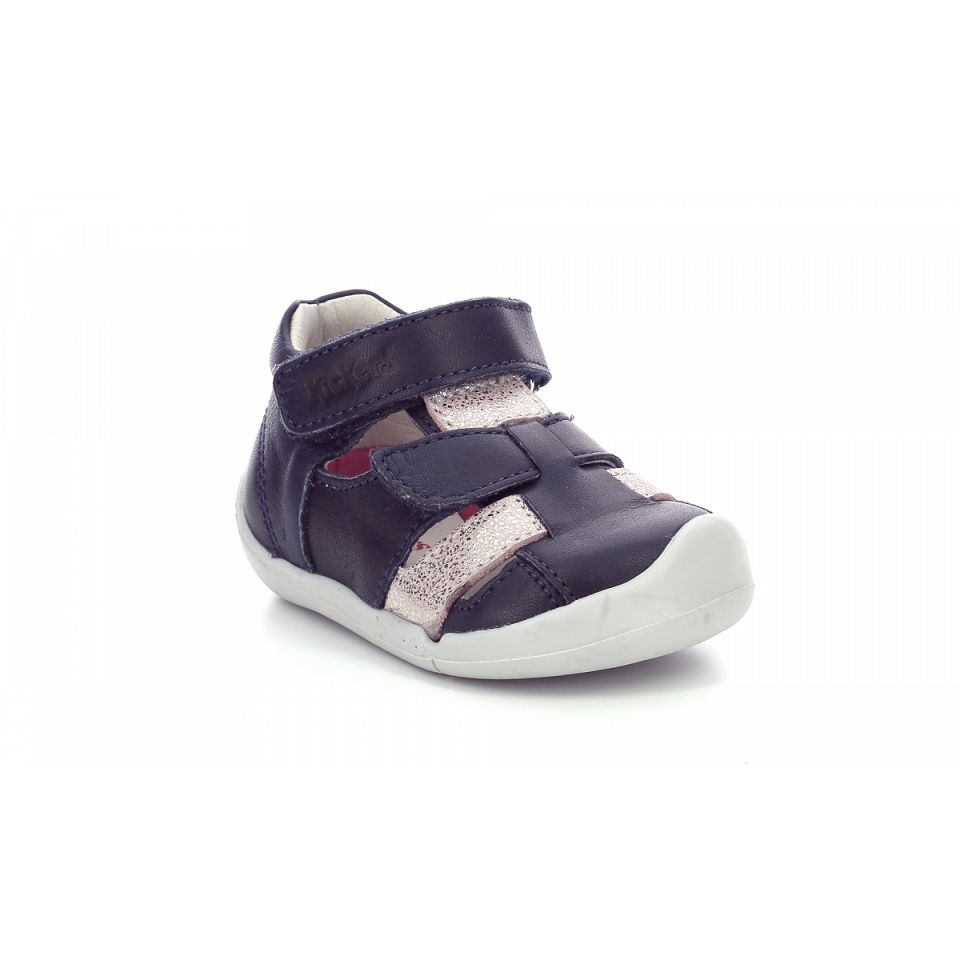 Kickers Wasabou Sandaler Pojke Marinblå Rosa Metal | 30458-RZPB