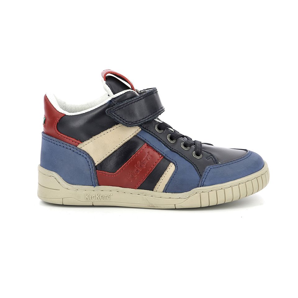 Kickers Wincky cdt Sneakers Pojke Blå Röda Marinblå | 74352-MWPG