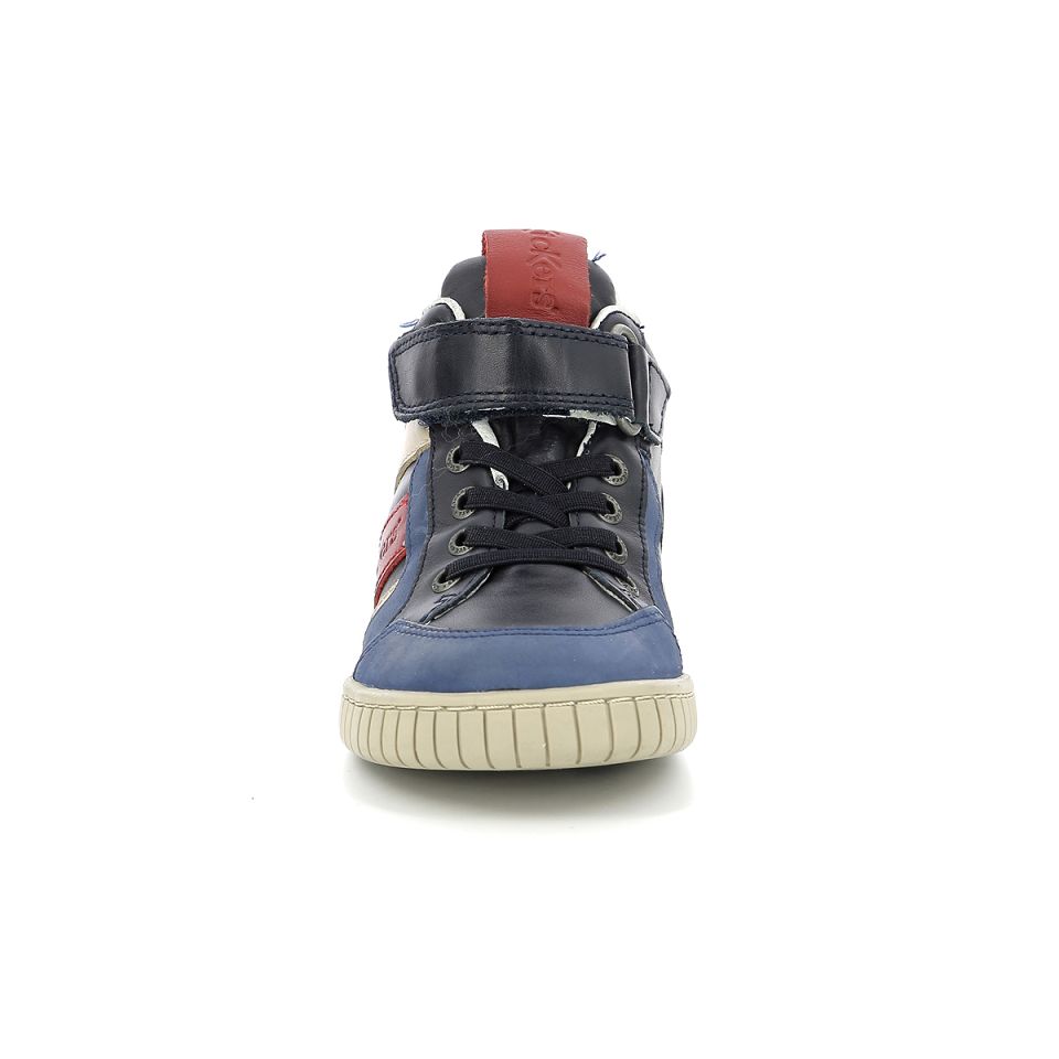 Kickers Wincky cdt Sneakers Pojke Blå Röda Marinblå | 74352-MWPG