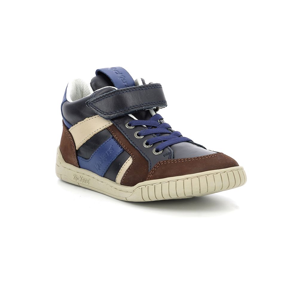 Kickers Wincky cdt Sneakers Pojke Bruna Blå Marinblå | 84512-KCEG