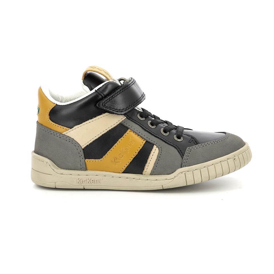 Kickers Wincky cdt Sneakers Pojke Grå Svarta | 48950-OBKA