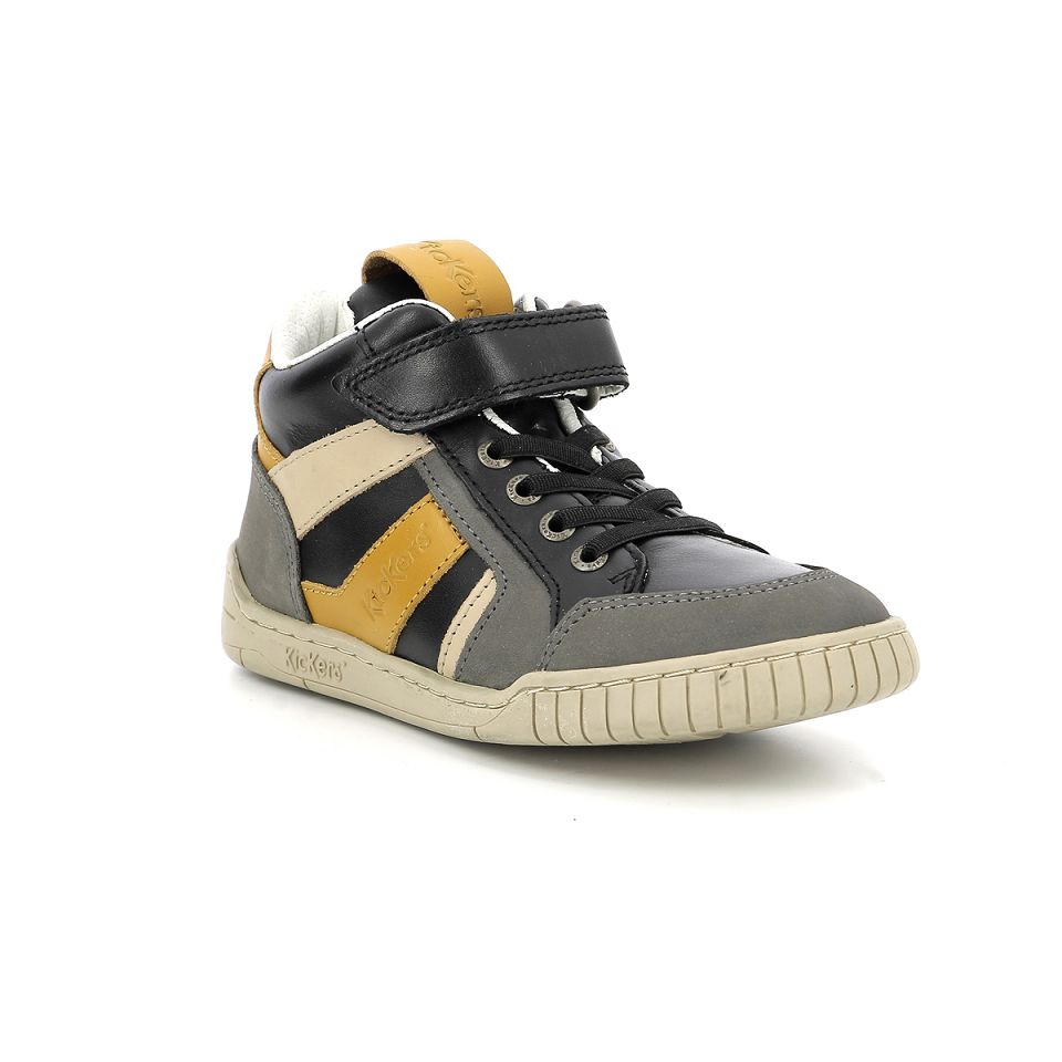 Kickers Wincky cdt Sneakers Pojke Grå Svarta | 48950-OBKA