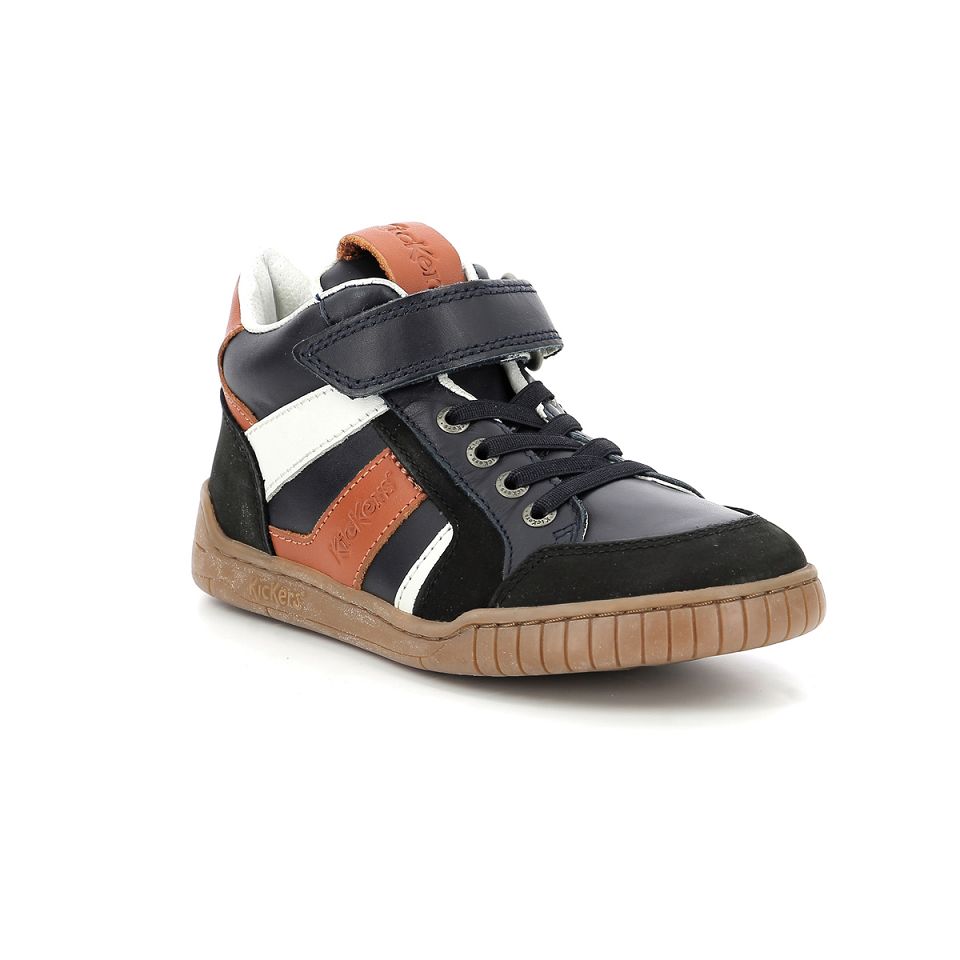 Kickers Wincky cdt Sneakers Pojke Svarta Marinblå | 38241-FBOR