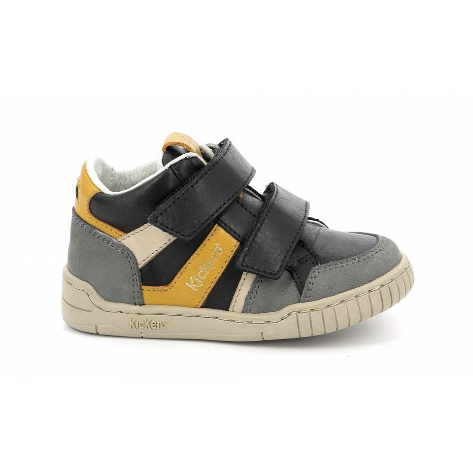 Kickers Wincky vel Sneakers Pojke Grå Svarta | 95804-UZGF